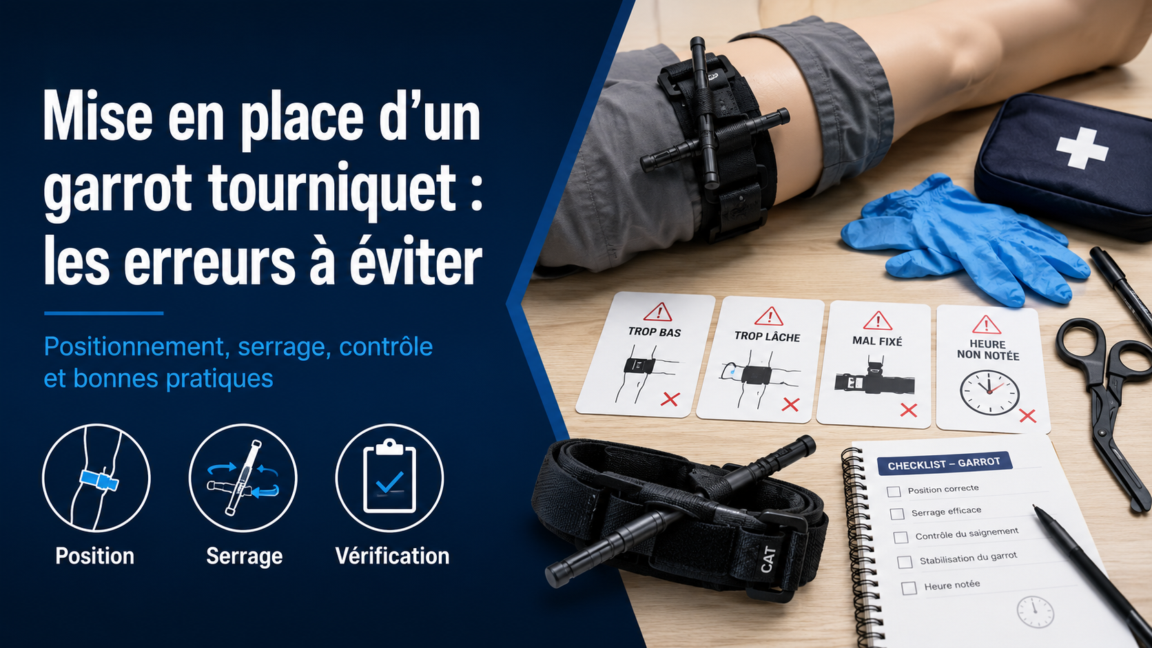 Mise en place d'un garrot tourniquet : les erreurs à éviter