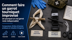 Comment faire un garrot tourniquet improvisé (et pourquoi un vrai garrot reste indispensable)