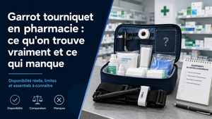 Garrot tourniquet en pharmacie : ce qu'on trouve vraiment et ce qui manque